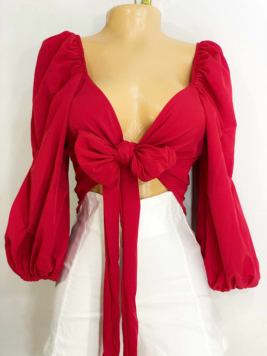 Blusa de mangas roja