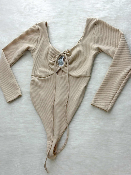 Body mangas largas beige