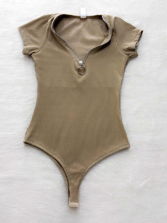 Body de mangas beige