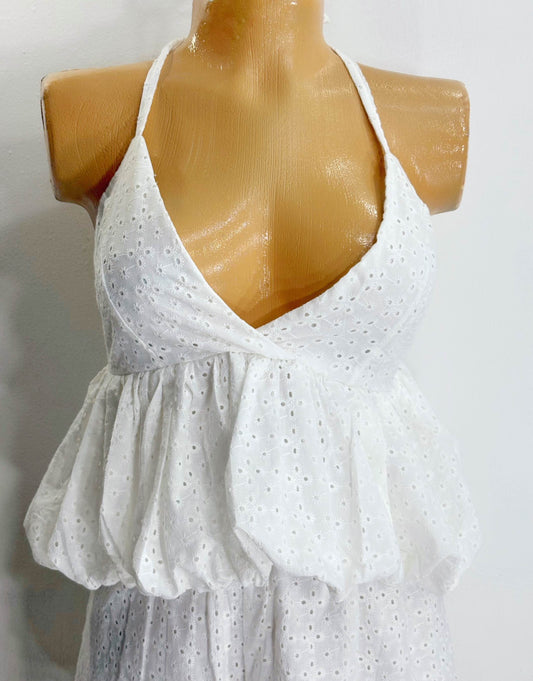 Blusa ojalillo blanco