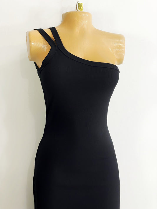 Vestido tiras doble negro