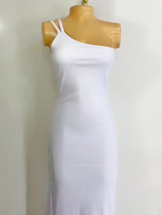 Vestido tiras doble blanco