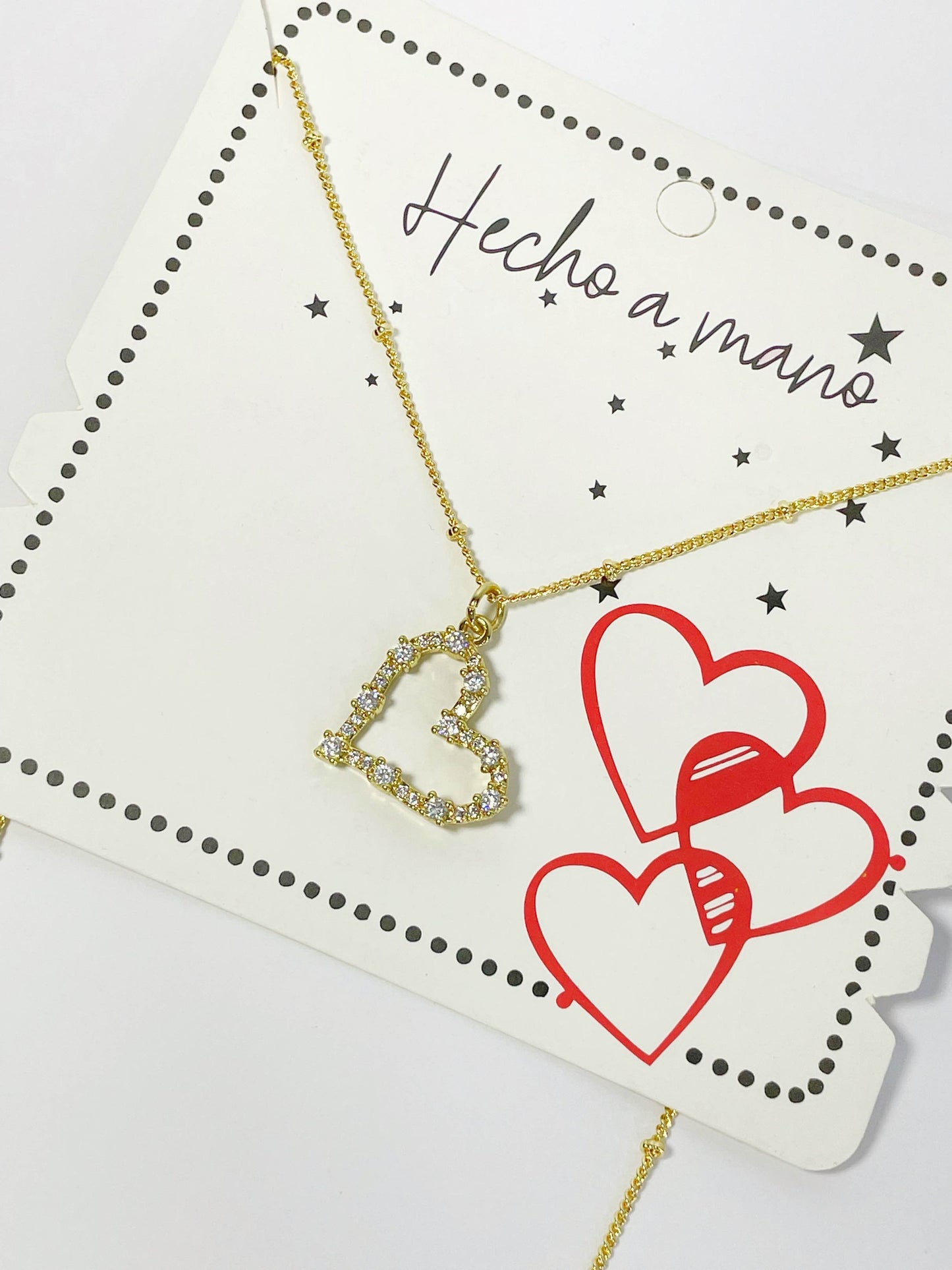 Cadena dije corazón perlas