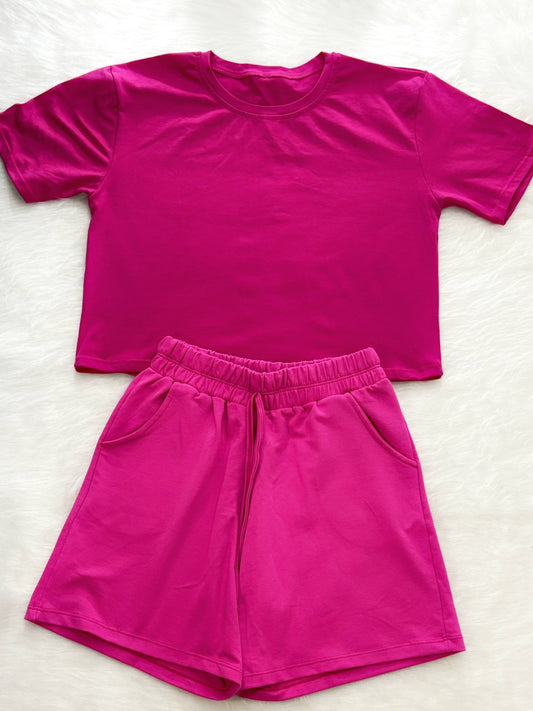 Set básica + bermuda fucsia