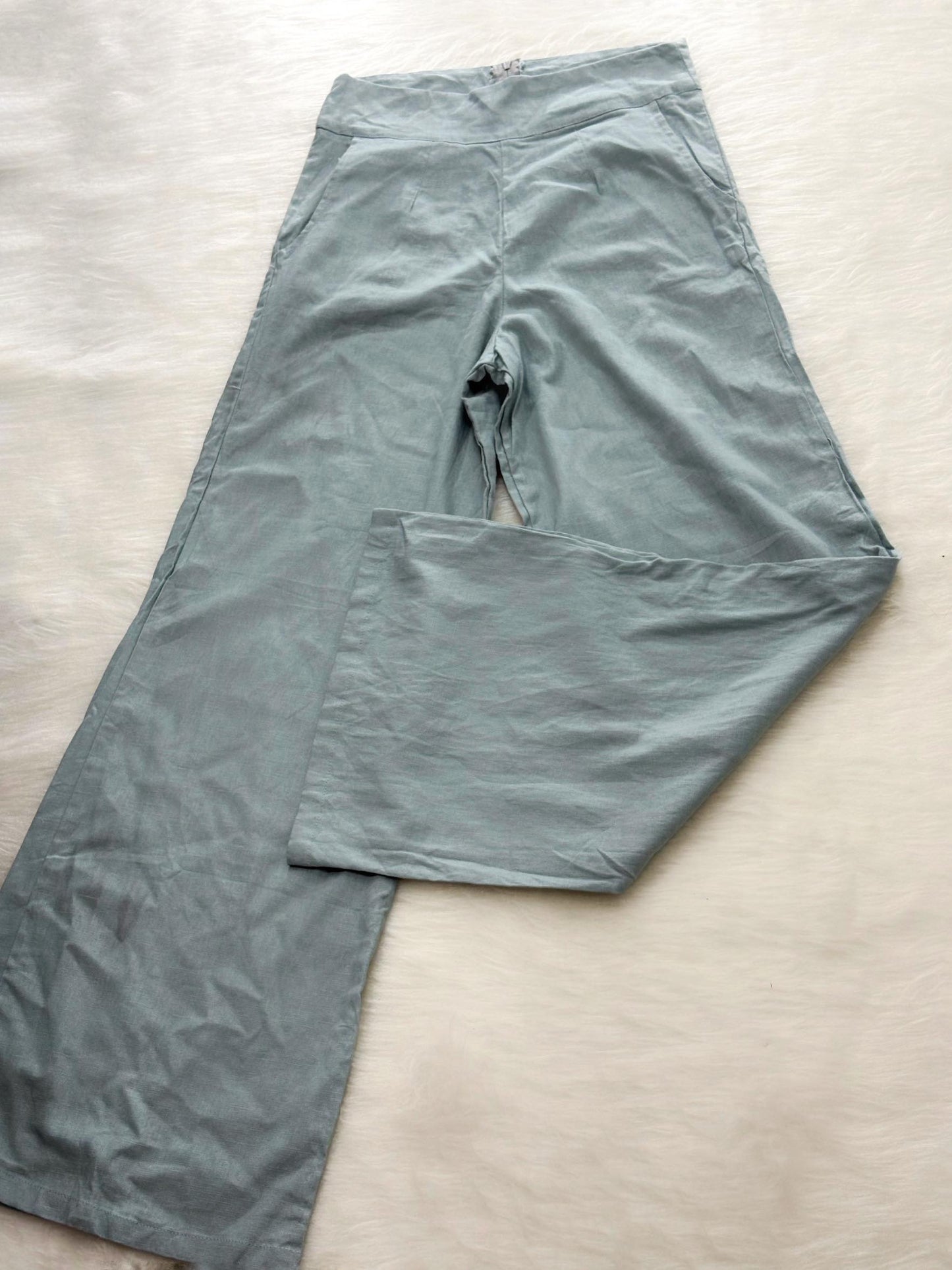 Pantalón lino verde menta