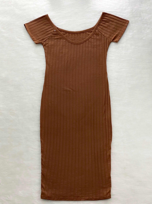 Vestido de mangas terracota