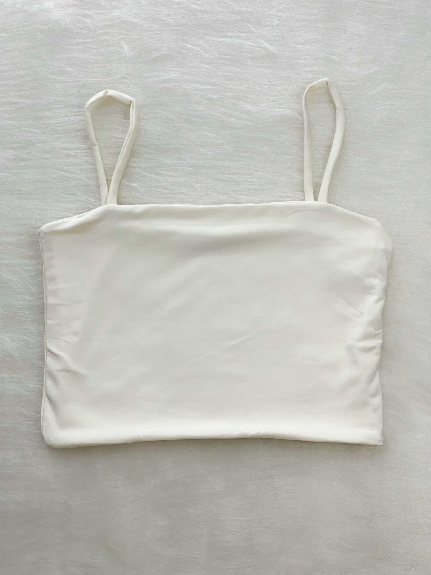 Crop top básico marfil