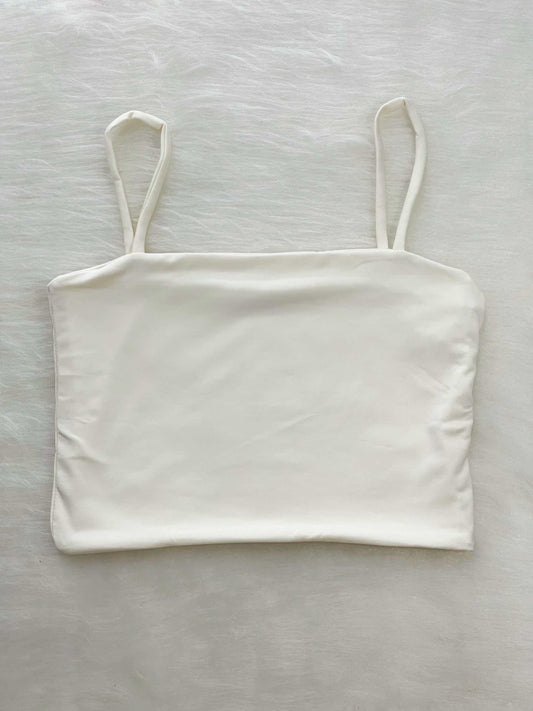 Crop top básico marfil