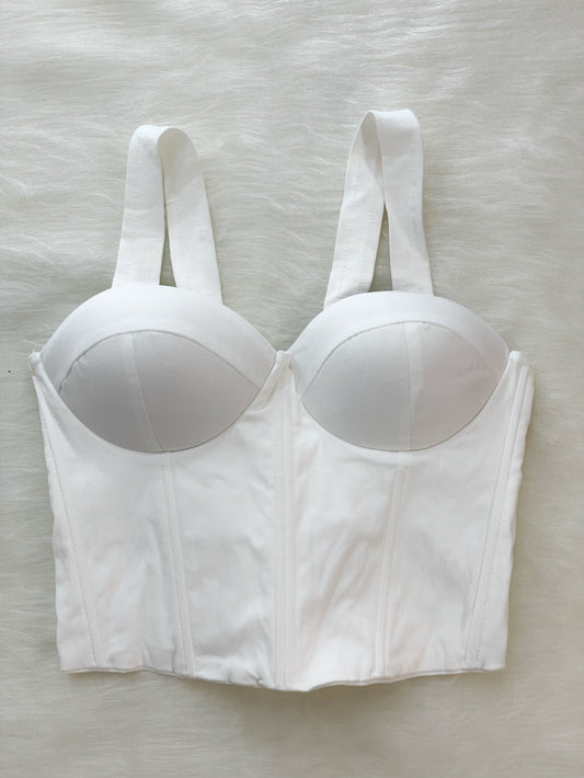 Corset de copas ajustable blanco