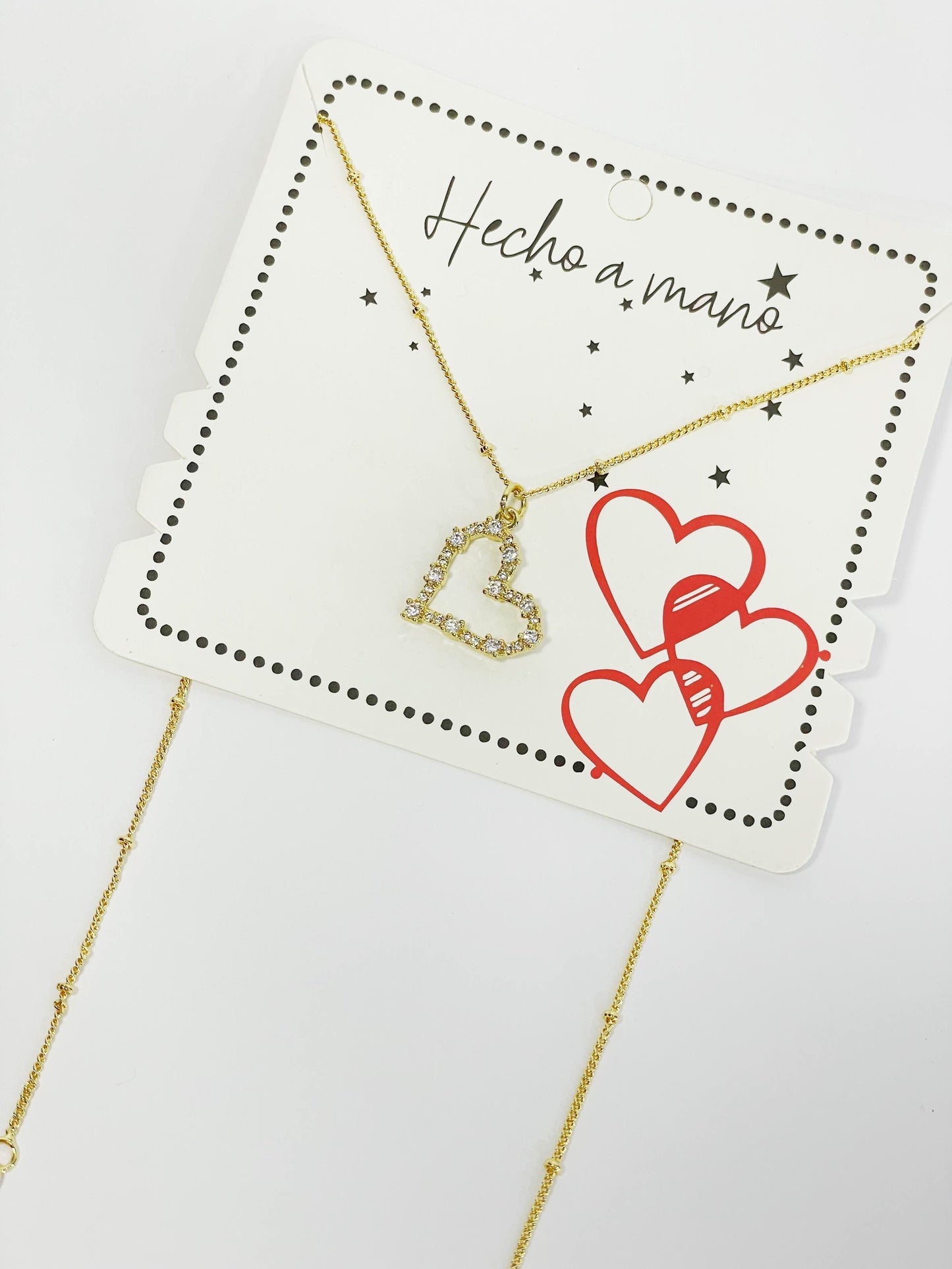 Cadena dije corazón perlas